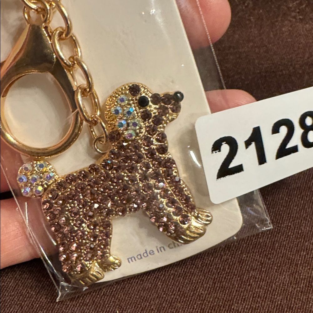 2128 Rhinestone Dog Key Ring, Bag Charm‎ - Picture 2 of 2